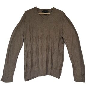Banana Republic 100% Cotton  Business Casual Brown V-Neck Sweater